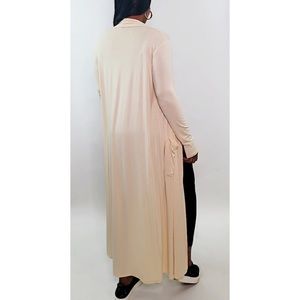 Beige Long Cardigan Duster